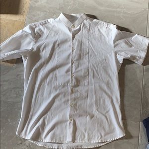 Men’s cotton banded collar shirt